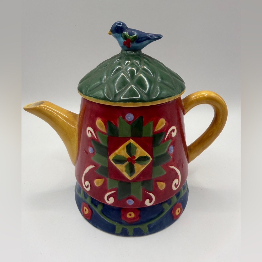 2004 Jim Shore Heartwood Creek Ceramic Teapot Candle